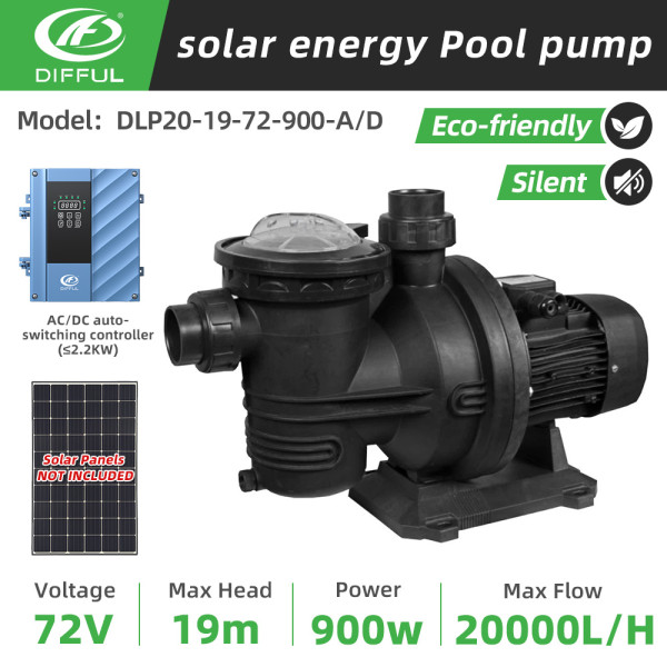 DIFFUL WBS 900w AC/DC Hybrid Solar Pool Pump for Swimming Pool in Australia Wholesale price
