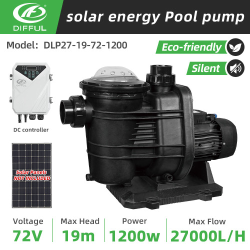 DIFFUL WBS Swimming Pool Pump DC Off Grid Brushless 110V 1.5HP 27000 L/H + Controller