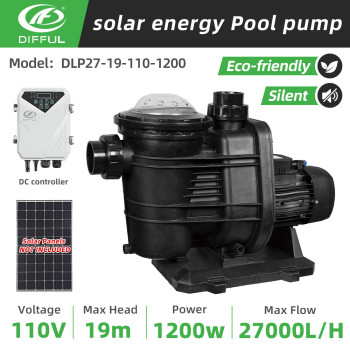 DIFFUL WBS Solar Swimming Pool Pump DC Off Grid Brushless 110V 1.5HP 27000 L/H + Controller