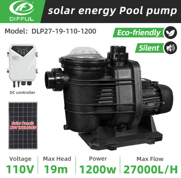 DIFFUL WBS Solar Swimming Pool Pump DC Off Grid Brushless 110V 1.5HP 27000 L/H + Controller