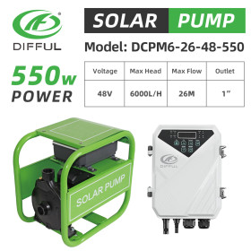 DIFFUL WBS Solar Surface Pump，48V 550W solar pump with mppt controller.