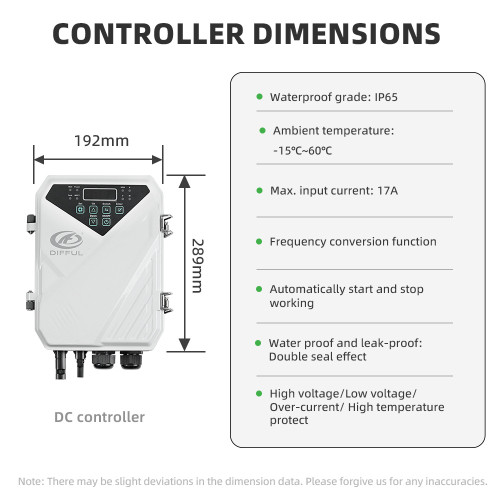 DIFFUL WBS 550W 48V Solar Direct DC Pressure Pump Farm Transfer OffGrid Irrigation