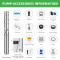 DIFFUL WBS Solar Well Pump kit,6inch 380/520V 7500W solar pump with mppt controller.