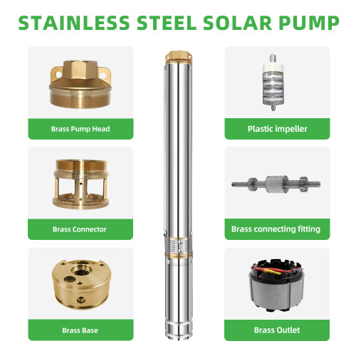 DIFFUL WBS 2”DC Solar Bore Pump Submersible Well 24V 200W 35m head Clean water Off Grid