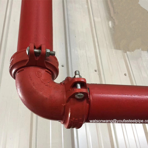 火災スプリンクラーシステム用の赤塗装溝エンドパイプ