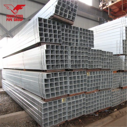 Tianjin YOUFA Marca Tubo de acero galvanizado Material de construcción Tubo cuadrado