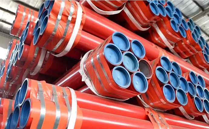 red painted fire sprinkler pipes