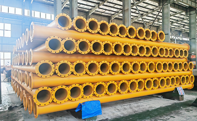 Flanged welded carbon steel pipes