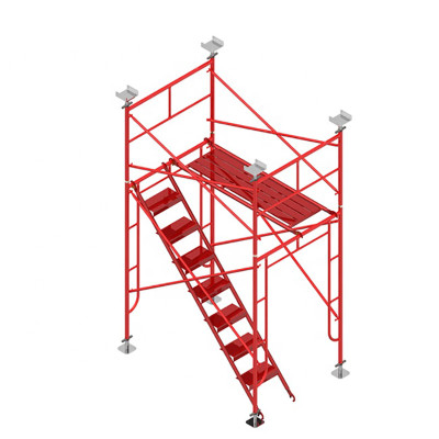 Red Painted Walk Thru Scaffolding Frame