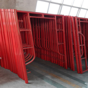 Red Painted Walk Thru Scaffolding Frame