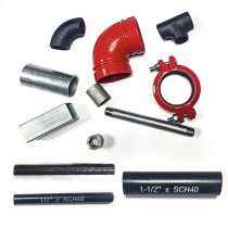 Red Painted Grooved Fittings Tee