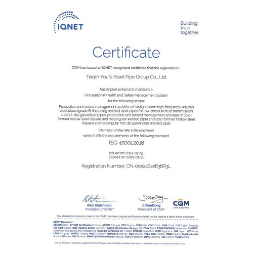 ISO 45001 YOUFA GROUP