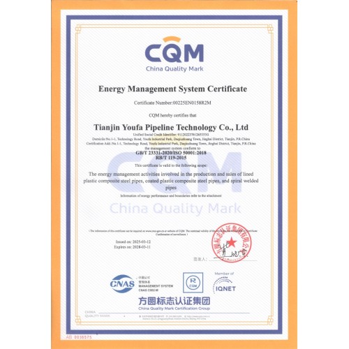 ISO 50001 YOUFA PIPELINE
