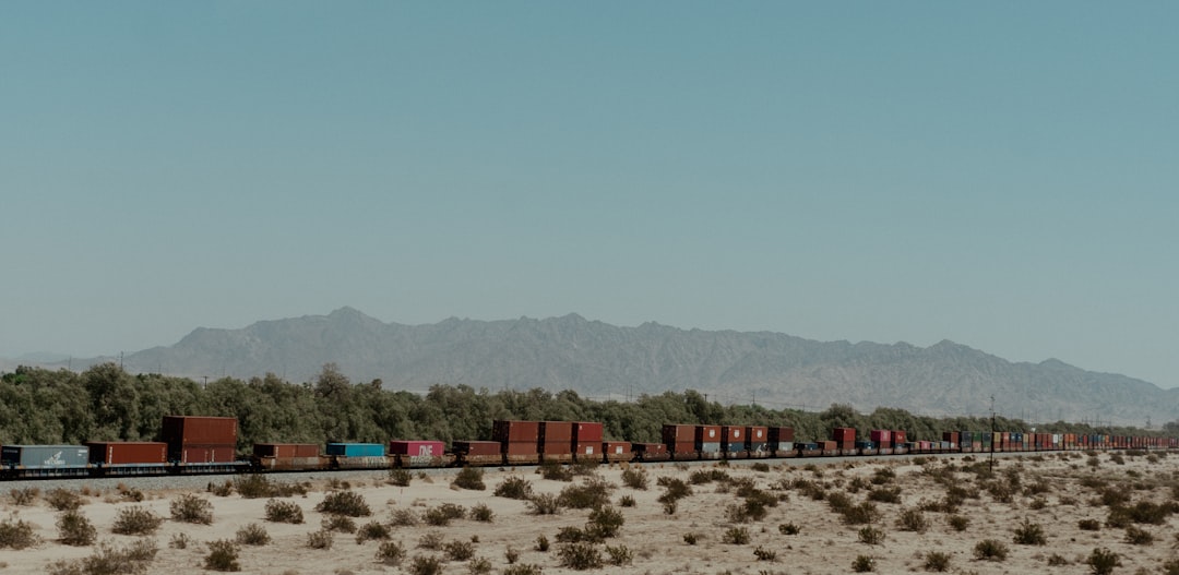 Etihad Rail passenger train crossing the desert landscape