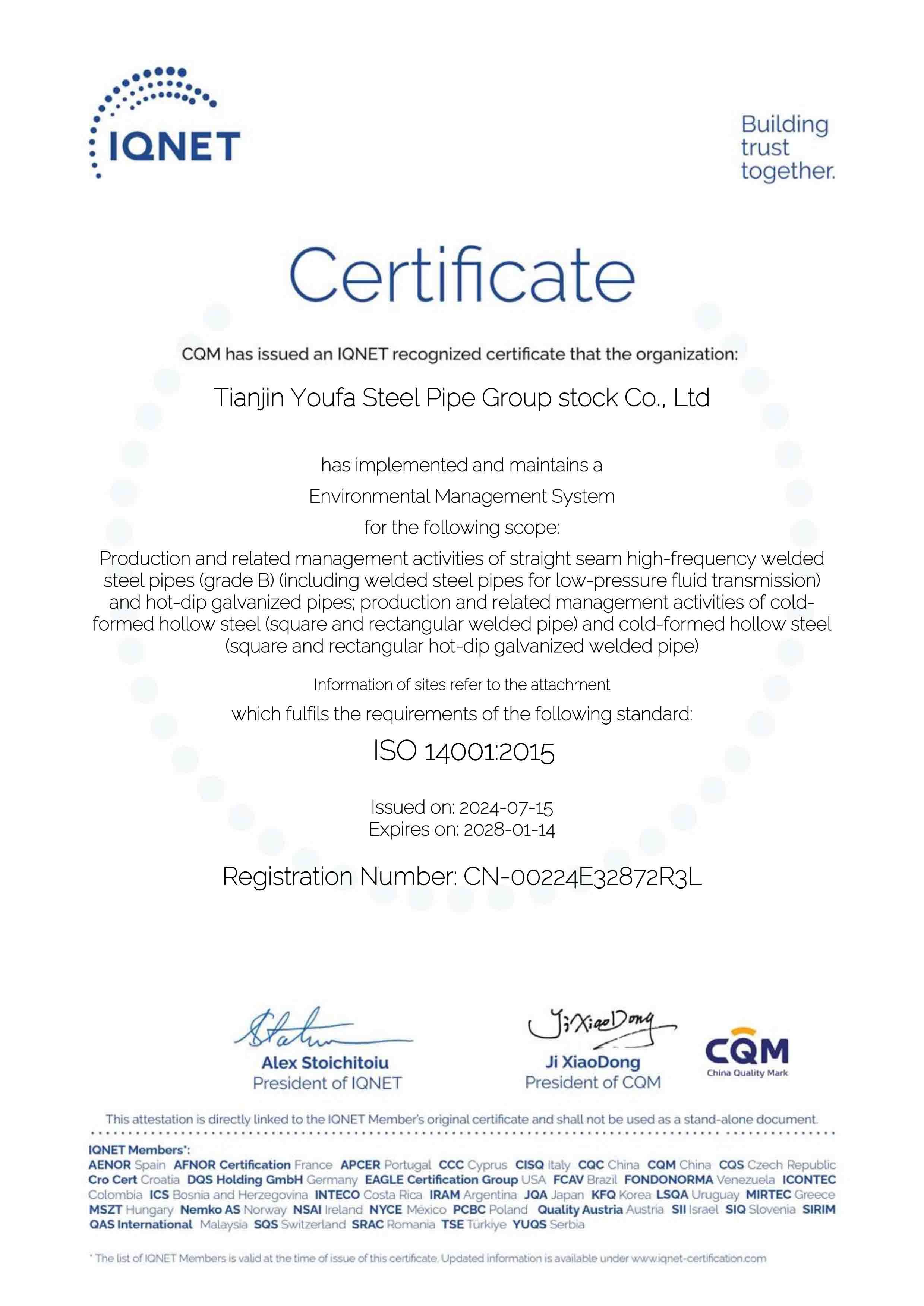 ISO 14001 YOUFA GROUP