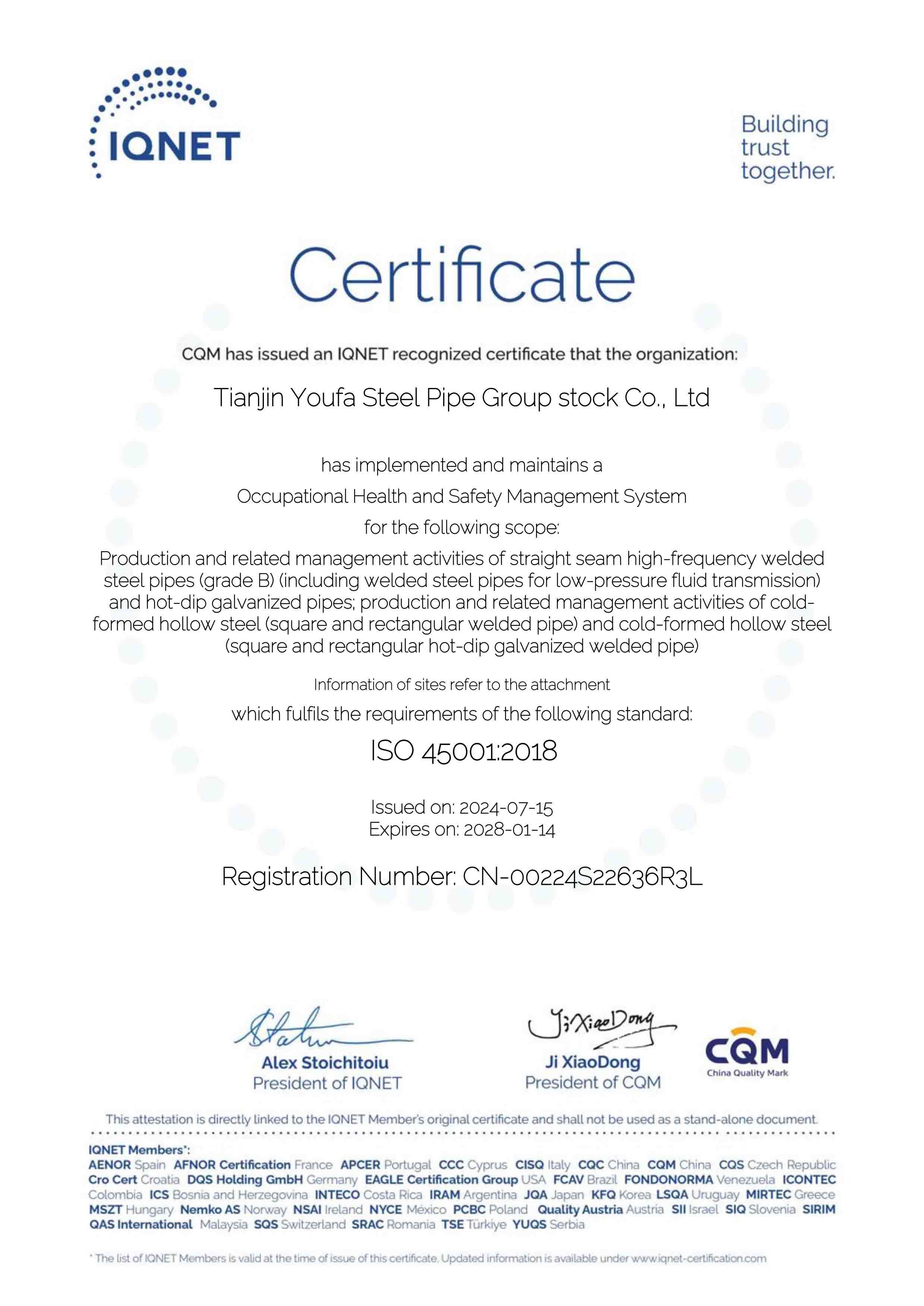 ISO 45001 YOUFA GROUP