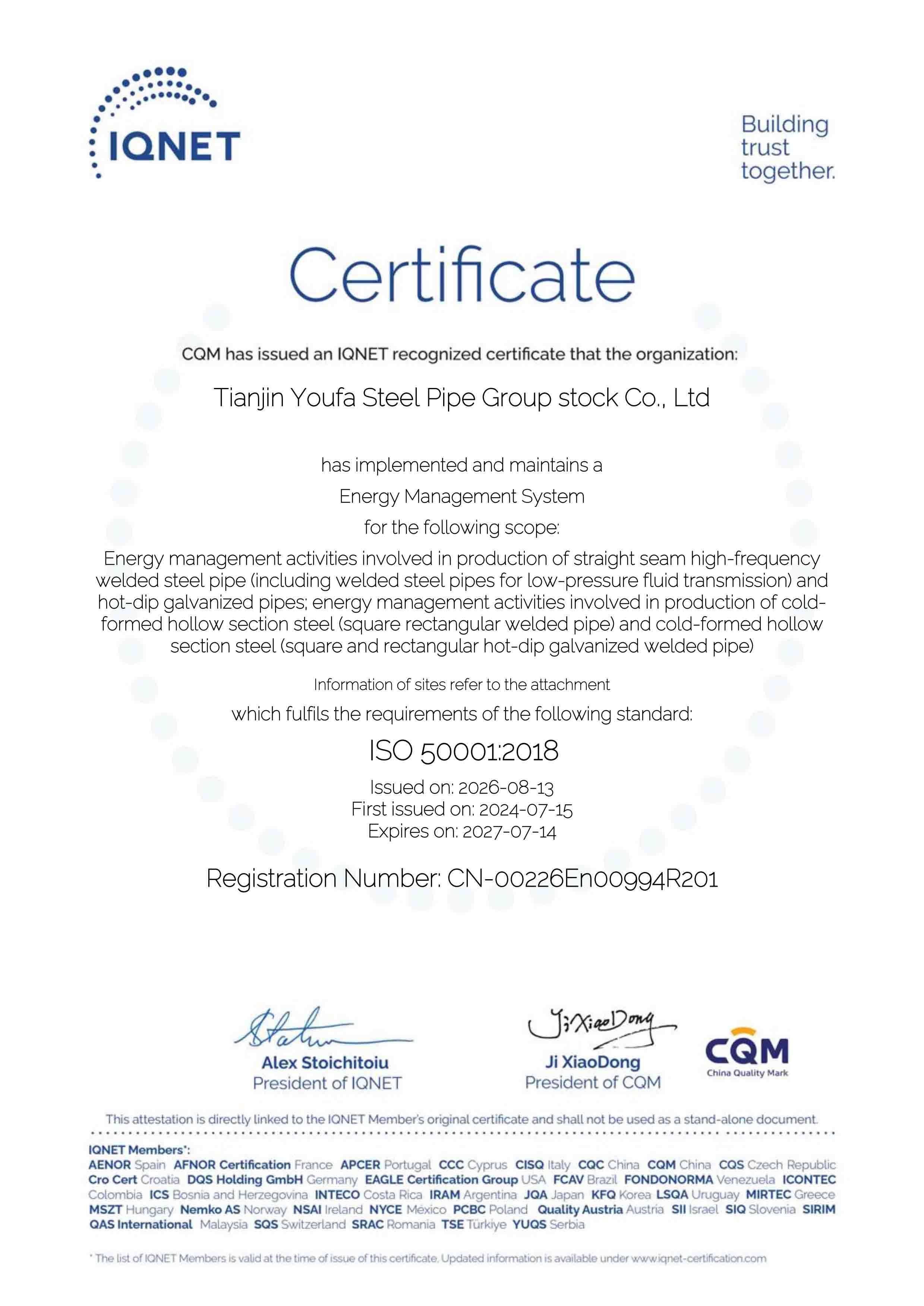 ISO 50001 YOUFA GROUP