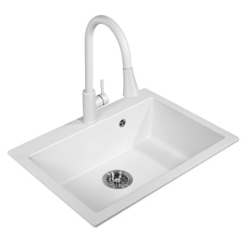 Commercial stainless steel sink and faucet in kitchen with venetian gold granite