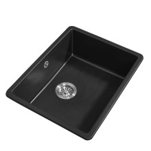 What is the material of the kitchen sink?