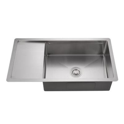 American standard size stainless steel kitchen sink, single bowl kitchen sink and drain