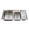 Hot sales double bowl 304 stainless steel kitchen sink with drain board