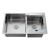 Undermount double bowl kitchen stainless steel sink double sink kitchen with drainboard