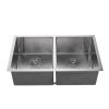 304 stainless steel1.2mm handmade double bowls kitchen sink