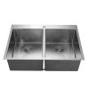 Factory Supply Apartment Size Stainless Steel 304 Double Sink for Kitchen