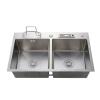 Factory 304 stainless steel sink handmade kitchen sink double sink for family