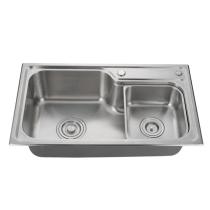 Cupc Approved Handmade Square Corner Undermount Double Kitchen Sink Stainless Steel