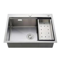 Discount price cheap 304 stainless steel double bowl deep kitchen sink with filter
