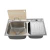 Made in China stainless steel 201/304 double slot kitchen sink countertop kitchen sink