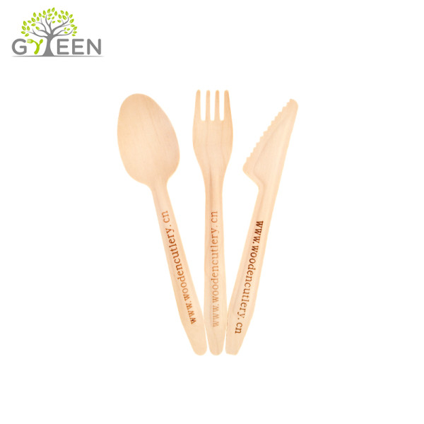 EcoFriendly Disposable Wooden Cutlery Set165mm Greenwood