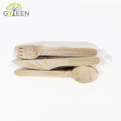 مجموعة أدوات المائدة الخشبية القابل للتصرف صديقة للبيئة مع أثار مقبض 160 ملم
