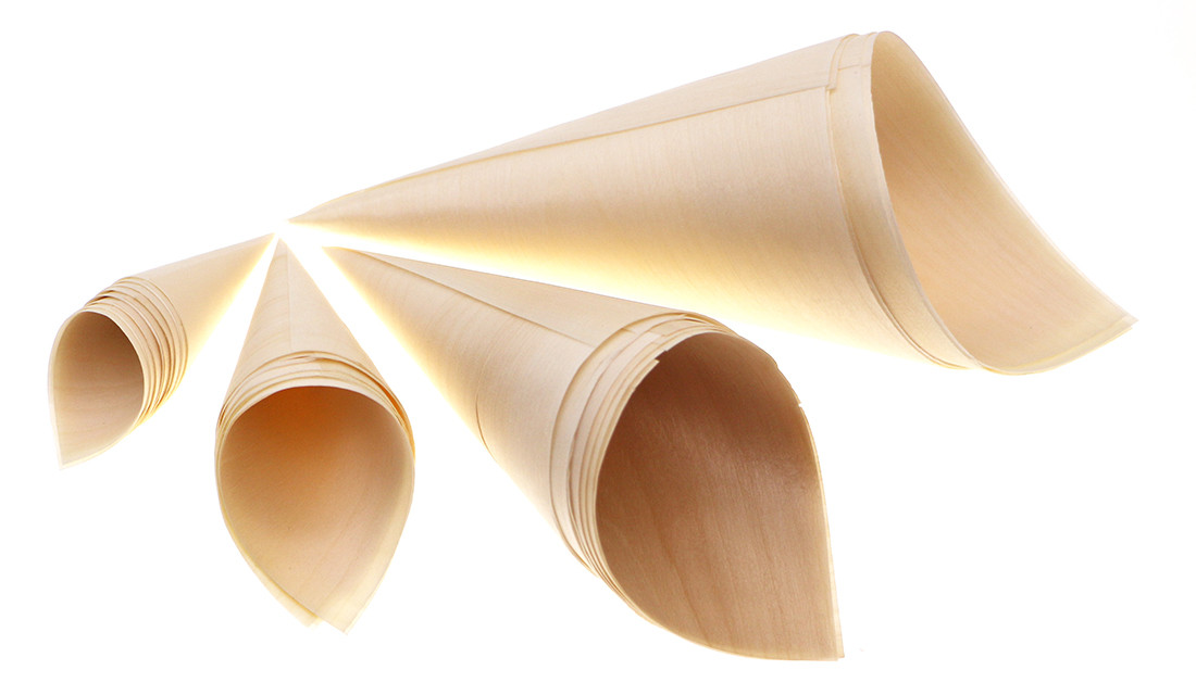 Eco-Friendly Biodegradable Disposable Wooden Cone Food Containers Wooden NIGIRI SUSHI Wooden Hand Rolled Sushi Containers 