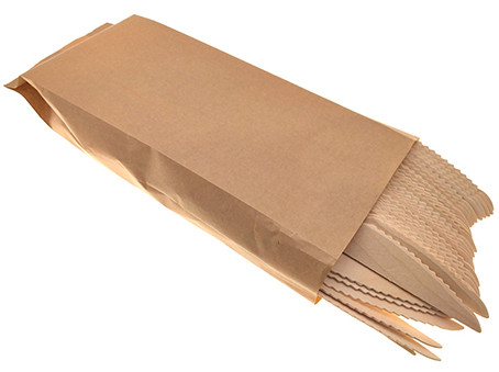 Wooden Cutlery Environmentally Friendly Disposable Wooden Cutlery 100pcs in Paper Bag Packing 