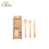 Cubiertos de madera desechables ecológicos con caja de papel