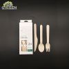 Cubiertos de madera desechables ecológicos con caja de papel