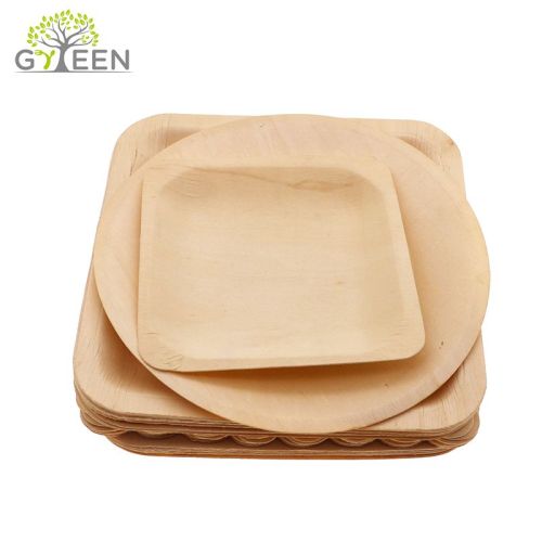 Экологичная одноразовая деревянная тарелка