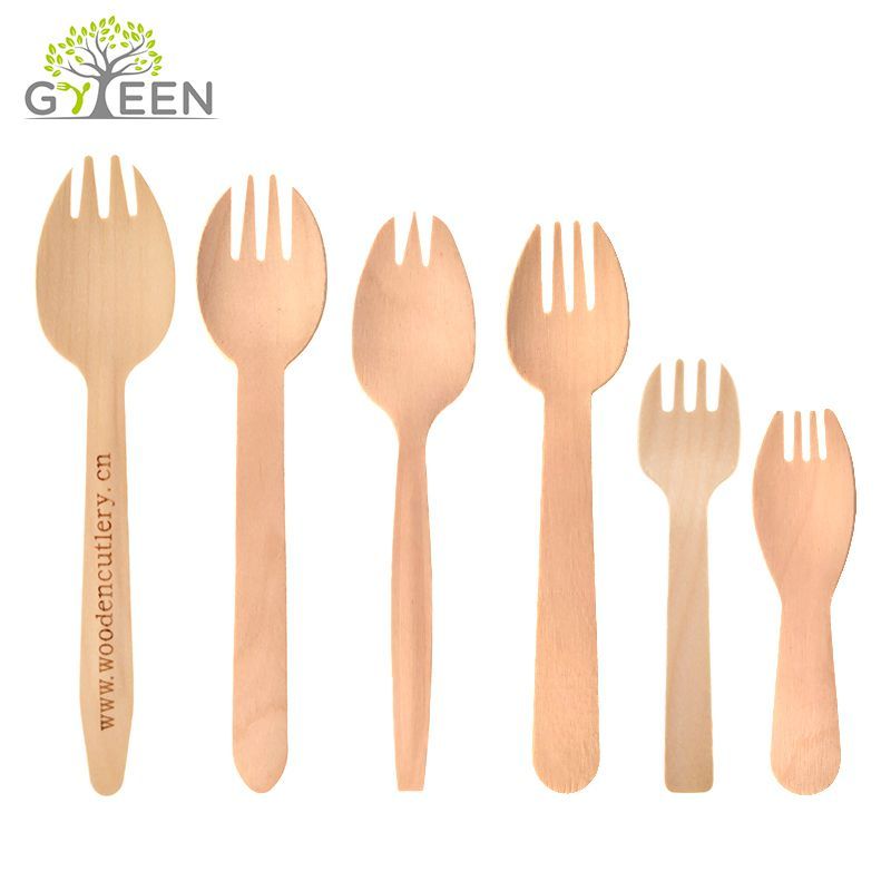 EcoFriendly Biodegradable Disposable Wooden Spork Made in Chinese