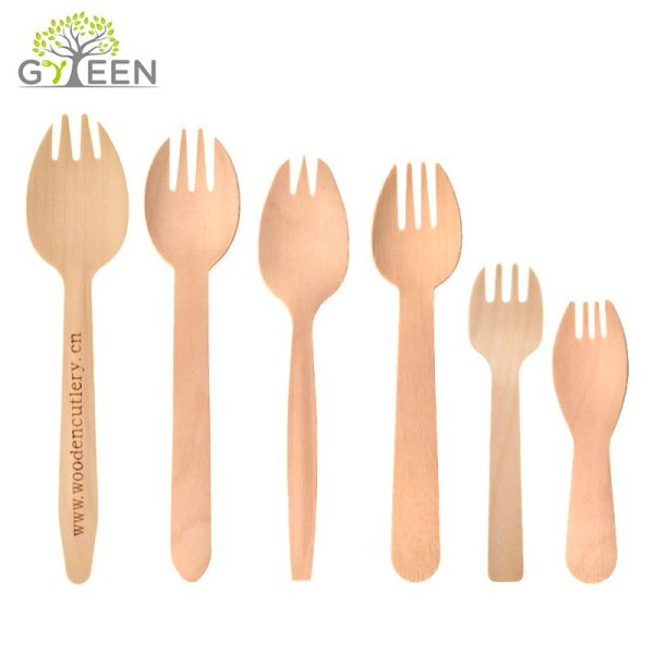 EcoFriendly Biodegradable Disposable Wooden Spork Made in Chinese