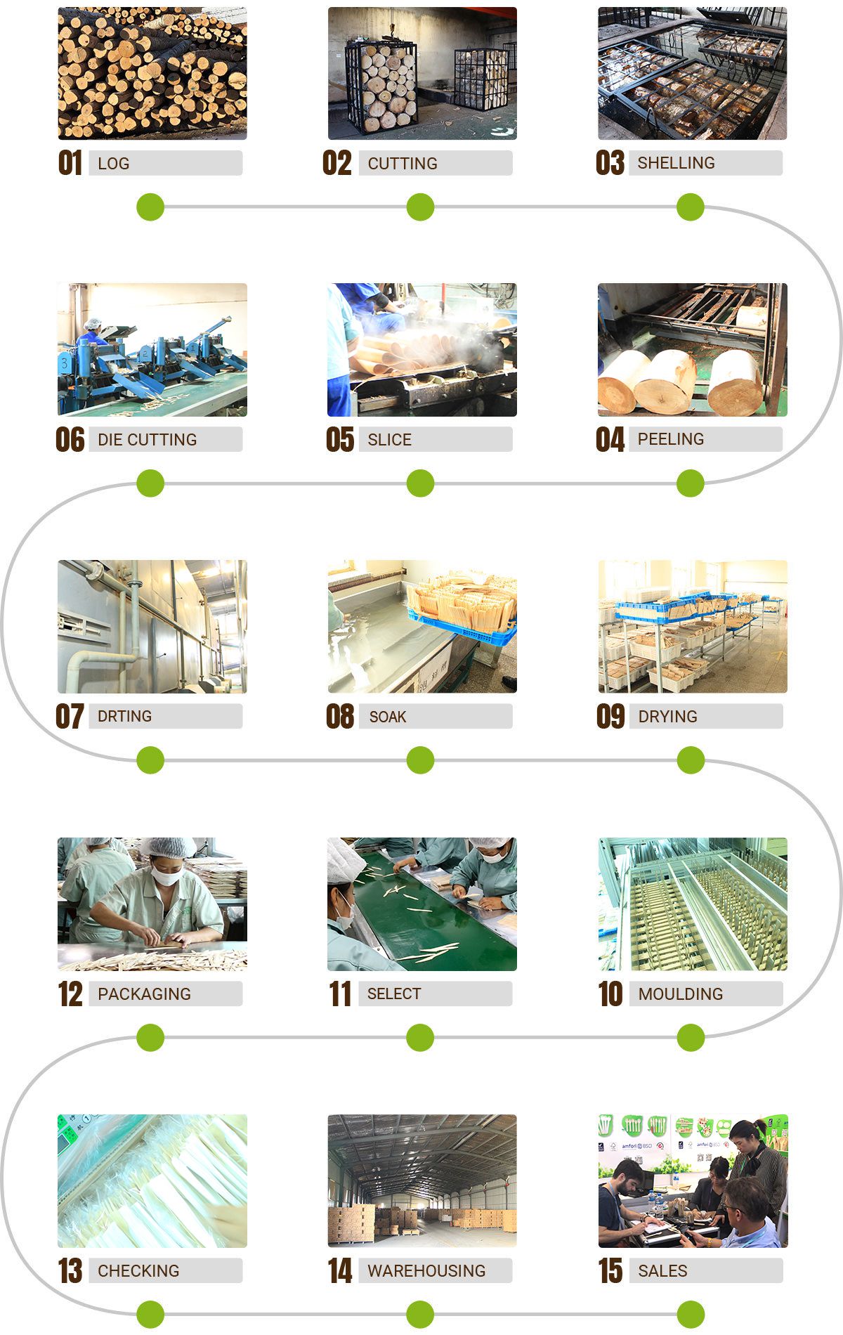 Greenwood Disposable Wooden Tableware Production Process