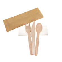 Greenwood's own wrapped with no coated kraft bag packaged tableware set is available