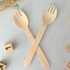 Одноразовые деревянные столовые приборы 160 мм | Экологически чистая компостируемая натуральная биоразлагаемая деревянная спарка