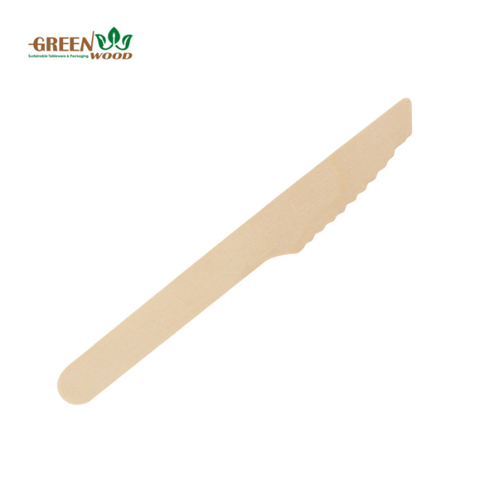 140 mm Einweg-Holzbesteck | Umweltfreundliche kompostierbare Messer Natürliches biologisch abbaubares Holzmesser