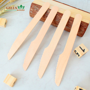 Одноразовые деревянные столовые приборы 140 мм | Экологичные компостируемые ножи Натуральный биоразлагаемый деревянный нож