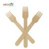 Cubiertos de madera desechables de 140 mm | Tenedor de madera biodegradable natural | Tenedor compostable ecológico