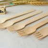Cubiertos de madera desechables de 140 mm | Tenedor de madera biodegradable natural | Tenedor compostable ecológico