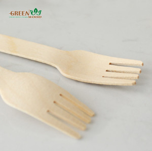 أدوات مائدة خشبية يمكن التخلص منها 140 ملم | شوكة خشبية طبيعية قابلة للتحلل البيولوجي | شوكة سماد صديقة للبيئة