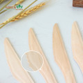 Cubiertos de madera desechables de 165 mm con mango elevado | Cuchillo de Madera Natural Biodegradable| Cuchillos compostables ecológicos